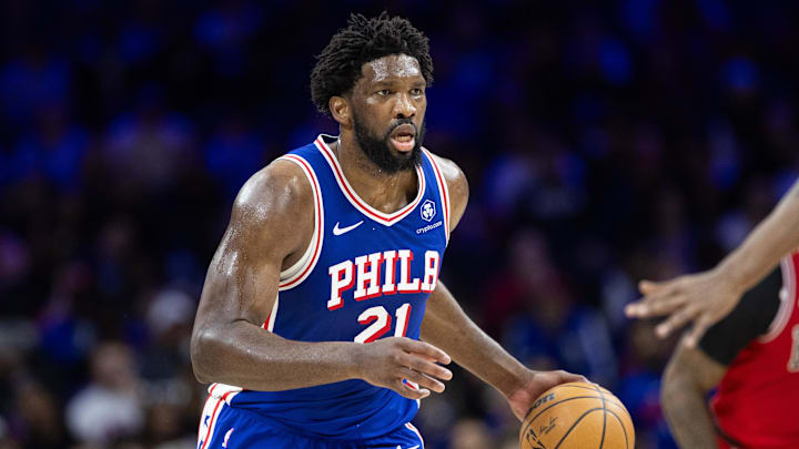 Joel Embiid had a triple-double in a win over the Bulls in his last game