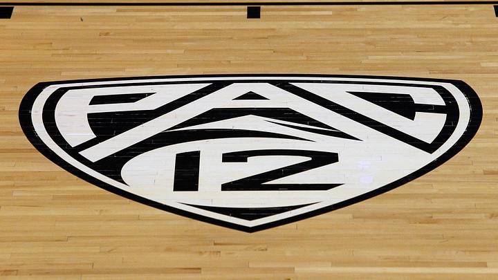 Jan 2, 2014; Boulder, CO, USA; A general view of the Pac 12 logo before the start of the game between the Oregon State Beavers and the Colorado Buffaloes at Coors Events Center. Mandatory Credit: Isaiah J. Downing-Imagn Images