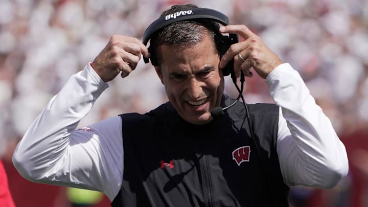 Wisconsin head coach Luke Fickell is shown during the first quarter of their game against Alabama Saturday, September 14, 2024 at Camp Randall Stadium in Madison, Wisconsin.