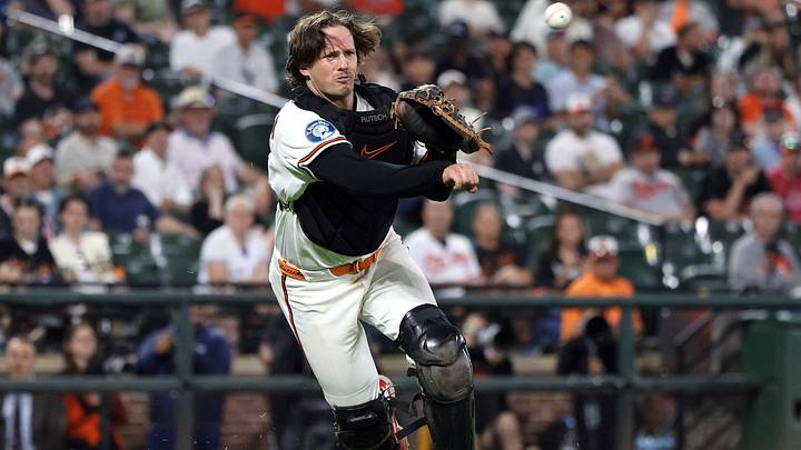May 27, 2026; Baltimore, Maryland, USA; Baltimore Orioles catcher Adley Rutschman (35) throws to first during the eighth inning against the Toronto Blue Jays at Oriole Park at Camden Yards. Mandatory Credit: Daniel Kucin Jr.-Imagn Images May 27, 2026; Baltimore, Maryland, USA; Baltimore Orioles catcher Adley Rutschman (35) throws to first during the eighth inning against the Toronto Blue Jays at Oriole Park at Camden Yards. Mandatory Credit: Daniel Kucin Jr.-Imagn Images