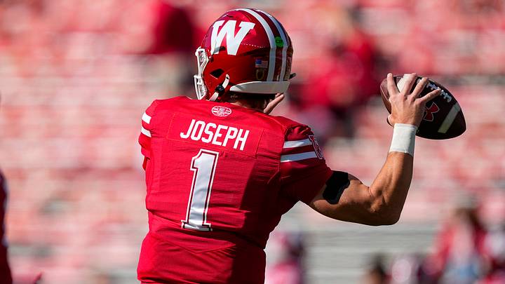 Wisconsin Badgers quarterback Colton Joseph. Wisconsin Badgers quarterback Colton Joseph.