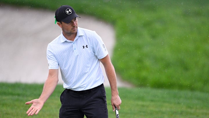 Jordan Spieth during the second round of the 2025 edition of The CJ Cup Byron Nelson at TPC Craig Ranch