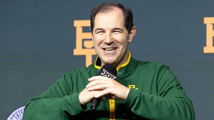 Oct 20, 2026; Kansas City, MO, USA; Baylor coach Scott Drew interview during the Big 12 Media Days event at T-Mobile Center. Mandatory Credit: William Purnell-Imagn Images Oct 20, 2026; Kansas City, MO, USA; Baylor coach Scott Drew interview during the Big 12 Media Days event at T-Mobile Center. Mandatory Credit: William Purnell-Imagn Images