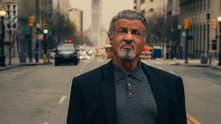 Sylvester Stallone as Dwight "The General" Manfredi of the Paramount+ original series TULSA KING. Photo Cr: Brian Douglas/Paramount+. © 2022 Viacom International Inc. All Rights Reserved.