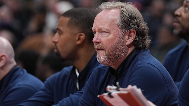 Apr 9, 2023; Toronto, Ontario, CAN; Milwaukee Bucks head coach Mike Budenholzer watches the action