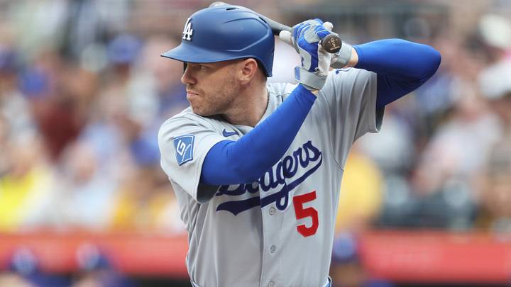 Jun 10, 2026; Pittsburgh, Pennsylvania, USA; Los Angeles Dodgers first baseman Freddie Freeman (5) at bat against the Pittsburgh Pirates during the first inning at PNC Park. Mandatory Credit: Charles LeClaire-Imagn Images Jun 10, 2026; Pittsburgh, Pennsylvania, USA; Los Angeles Dodgers first baseman Freddie Freeman (5) at bat against the Pittsburgh Pirates during the first inning at PNC Park. Mandatory Credit: Charles LeClaire-Imagn Images