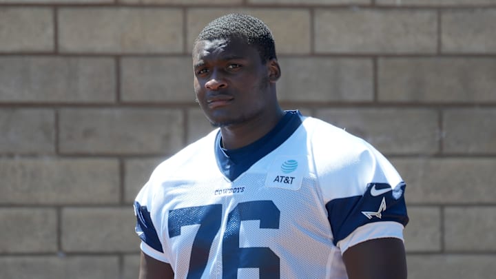 Dallas Cowboys tackle Asim Richards during training camp at Marriott Residence Inn-River Ridge Playing Fields.