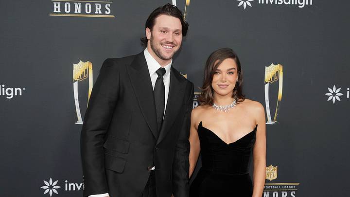 Feb 6, 2025: Josh Allen and Hailee Steinfeld on the red carpet before Super Bowl LIX NFL Honors at Saenger Theatre. 