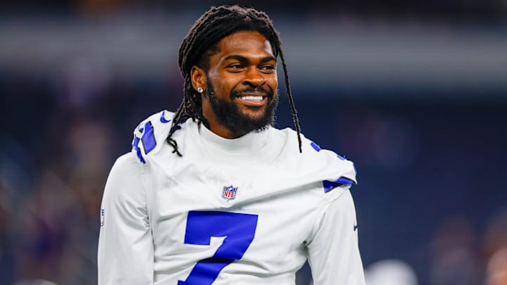 Dallas Cowboys cornerback Trevon Diggs prior to the game against the Atlanta Falcons.