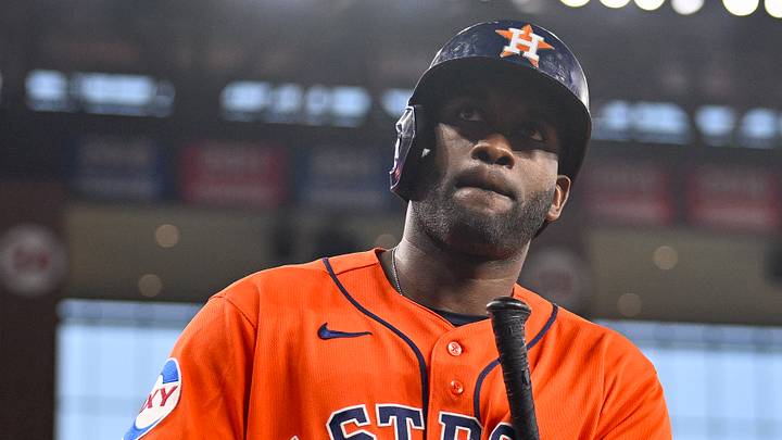 Houston Astros left fielder Yordan Alvarez Houston Astros left fielder Yordan Alvarez