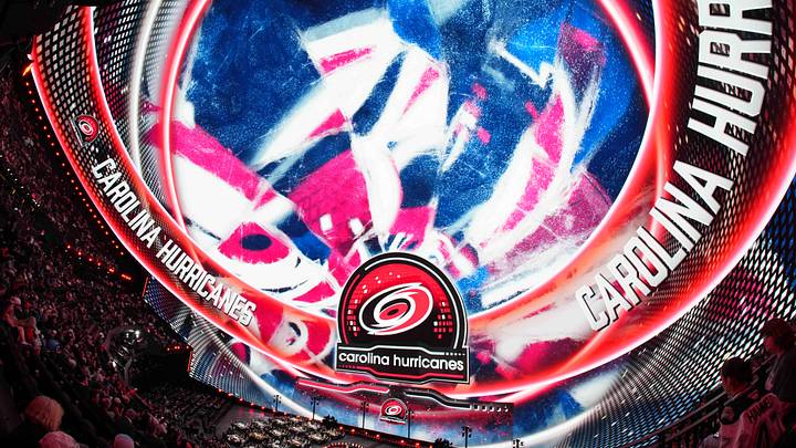 Jun 28, 2024; Las Vegas, Nevada, USA; A general view in the first round as the Carolina Hurricanes near their pick in the 2024 NHL Draft at The Sphere. Mandatory Credit: Joe Camporeale-Imagn Images