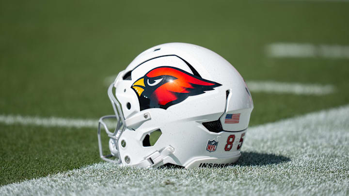 September 21, 2025; Santa Clara, California, USA; Detail view of an Arizona Cardinals helmet for tight end Trey McBride (85) before the game against the San Francisco 49ers at Levi's Stadium. Mandatory Credit: Kyle Terada-Imagn Images September 21, 2025; Santa Clara, California, USA; Detail view of an Arizona Cardinals helmet for tight end Trey McBride (85) before the game against the San Francisco 49ers at Levi's Stadium. Mandatory Credit: Kyle Terada-Imagn Images