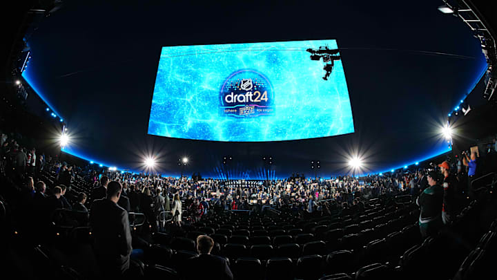 Jun 28, 2024; Las Vegas, Nevada, USA; A general view prior to the first round of the 2024 NHL Draft at The Sphere. Mandatory Credit: Joe Camporeale-Imagn Images