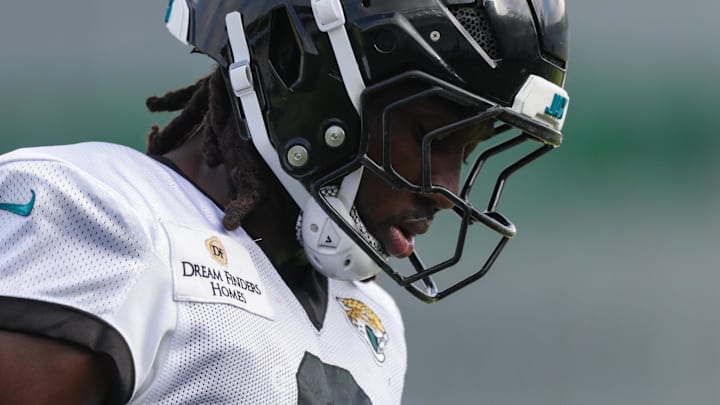Jul 25, 2025; Jacksonville, FL, USA; Jacksonville Jaguars linebacker Devin Lloyd (0) participates in training camp at Miller Electric Center. Mandatory Credit: Nathan Ray Seebeck-Imagn Images Jul 25, 2025; Jacksonville, FL, USA; Jacksonville Jaguars linebacker Devin Lloyd (0) participates in training camp at Miller Electric Center. Mandatory Credit: Nathan Ray Seebeck-Imagn Images