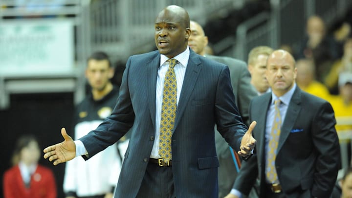 Nov 16, 2013; Kansas City, MO, USA; Missouri Tigers assistant head coach Tim Fuller reacts to a call during the first half of the game against the Hawaii Warriors at Sprint Center. Mandatory Credit: Denny Medley-Imagn Images Nov 16, 2013; Kansas City, MO, USA; Missouri Tigers assistant head coach Tim Fuller reacts to a call during the first half of the game against the Hawaii Warriors at Sprint Center. Mandatory Credit: Denny Medley-Imagn Images