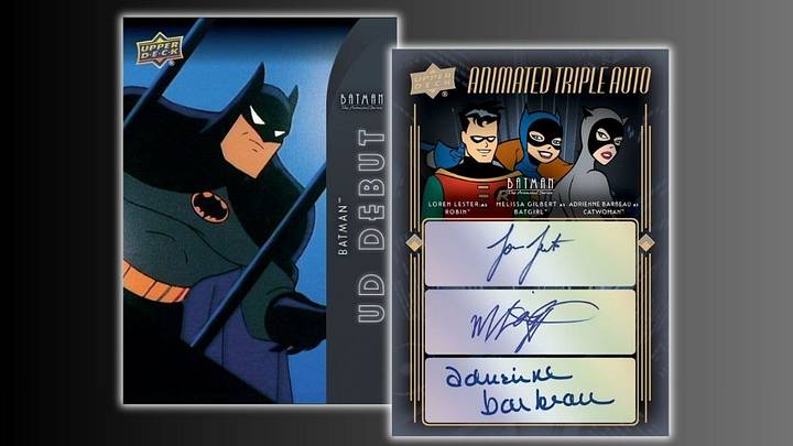 Batman and triple auto card from Upper Deck's Batman: The Animated Series set