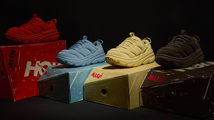 A detailed look at the Marni x HOKA BONDI B3LS.
