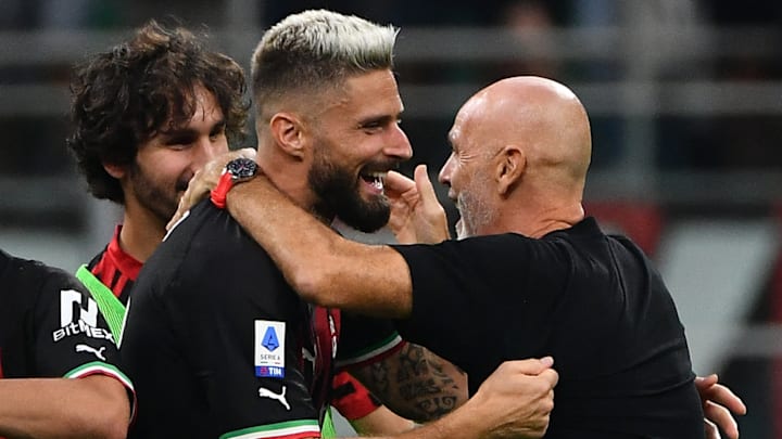 Pioli esulta dopo il Derby vinto Pioli esulta dopo il Derby vinto