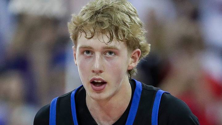 Wisconsin Lutheran High School's Kager Knueppel (1) reacts after hitting a 3-pointer against Appleton North High School during a Division 1 semifinal game at the WIAA state boys basketball tournament on Friday, March 20, 2026, at the Kohl Center in Madison, Wis. Wisconsin Lutheran won the game, 68-61.
Tork Mason/USA TODAY NETWORK-Wisconsin Wisconsin Lutheran High School's Kager Knueppel (1) reacts after hitting a 3-pointer against Appleton North High School during a Division 1 semifinal game at the WIAA state boys basketball tournament on Friday, March 20, 2026, at the Kohl Center in Madison, Wis. Wisconsin Lutheran won the game, 68-61.
Tork Mason/USA TODAY NETWORK-Wisconsin