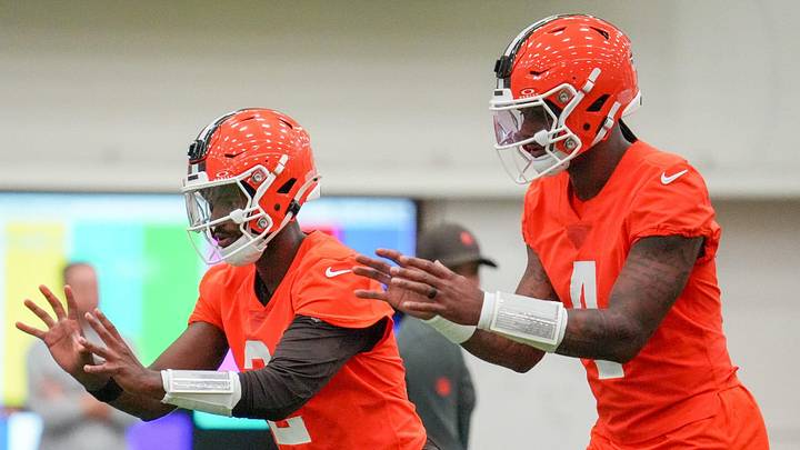 Shedeur Sanders, left, and Deshaun Watson
