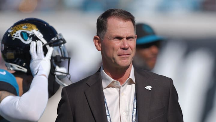 Jaguars General Manager Trent Baalke on the sidelines before the start of Sunday's game against the Jaguars General Manager Trent Baalke on the sidelines before the start of Sunday's game against the