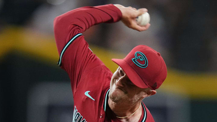 Arizona Diamondbacks right-hander Trevor Richards (38) pitches against the Houston Astros at Chase Field on July 21, 2025.