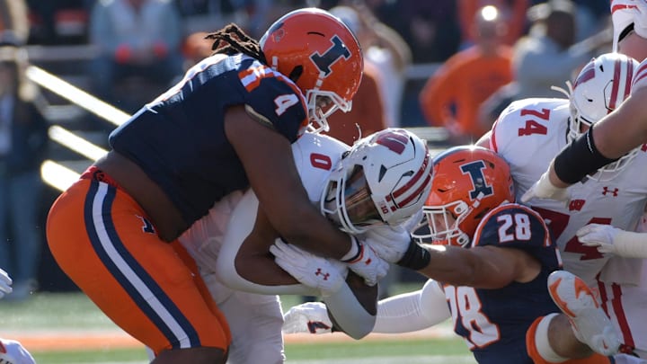 Oct 21, 2023; Champaign, Illinois, USA;  Illinois Fighting Illini defensive tackle Jer'Zhan Newton