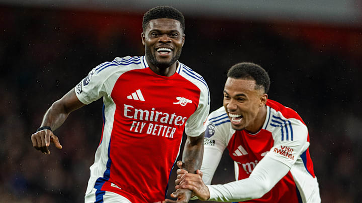 Thomas Partey (left) and Gabriel (right) are likely to both feature against Sporting.