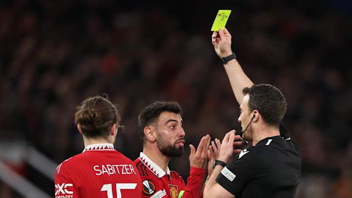 Bruno Fernandes could not believe his yellow card