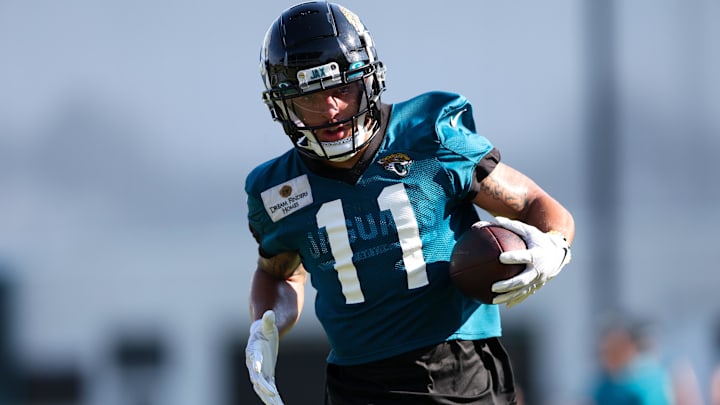 Jul 26, 2023; Jacksonville, FL, USA;  Jacksonville Jaguars wide receiver Parker Washington (11).