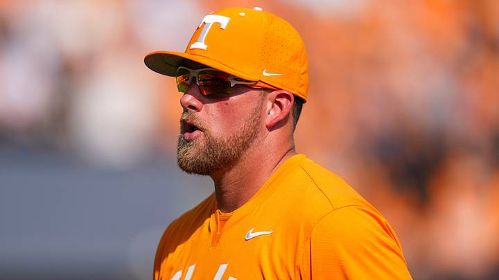 Tennessee baseball coach Josh Elander during a NCAA baseball game between Tennessee and Ole Miss at Lindsey Nelson Stadium on April 18, 2026.