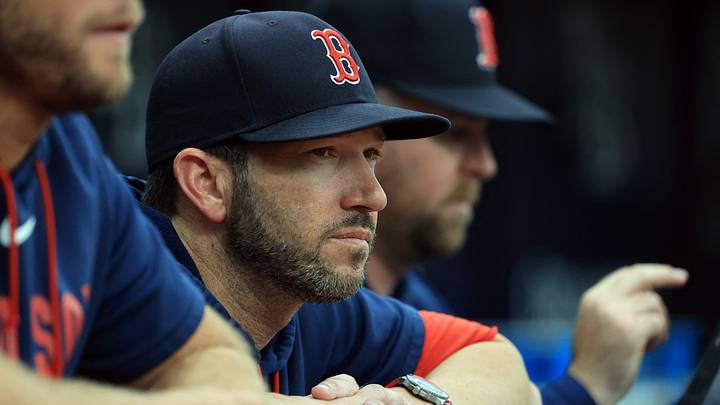 Sep 19, 2026; St. Petersburg, Florida, USA; Boston Red Sox interim manager Chad Tracy (17) looks on during the third inning against the Tampa Bay Rays at Tropicana Field. Mandatory Credit: Kim Klement Neitzel-Imagn Images Sep 19, 2026; St. Petersburg, Florida, USA; Boston Red Sox interim manager Chad Tracy (17) looks on during the third inning against the Tampa Bay Rays at Tropicana Field. Mandatory Credit: Kim Klement Neitzel-Imagn Images