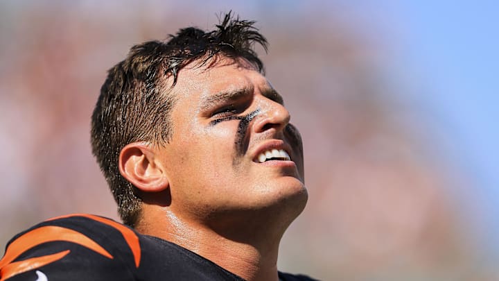 Oct 6, 2024; Cincinnati, Ohio, USA; Cincinnati Bengals defensive end Trey Hendrickson (91) stands on the sidelines during the first half against the Baltimore Ravens at Paycor Stadium. Mandatory Credit: Katie Stratman-Imagn Images Oct 6, 2024; Cincinnati, Ohio, USA; Cincinnati Bengals defensive end Trey Hendrickson (91) stands on the sidelines during the first half against the Baltimore Ravens at Paycor Stadium. Mandatory Credit: Katie Stratman-Imagn Images