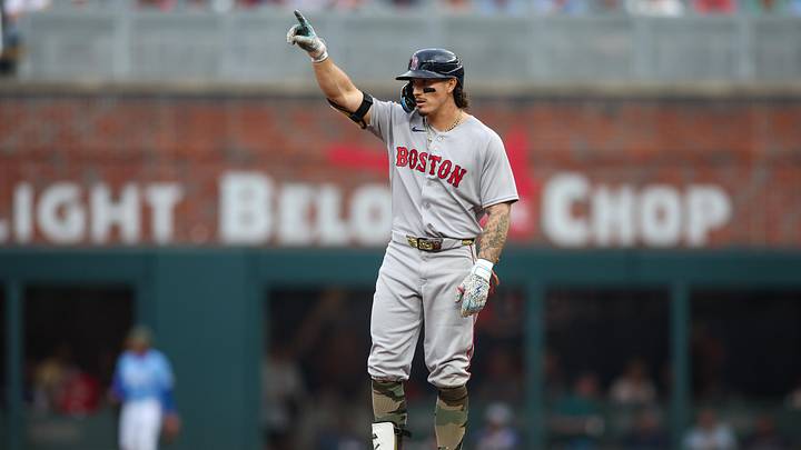 May 16, 2026; Atlanta, Georgia, USA; Boston Red Sox left fielder Jarren Duran (16) reacts after a double against the Atlanta Braves in the first inning at Truist Park. Mandatory Credit: Brett Davis-Imagn Images May 16, 2026; Atlanta, Georgia, USA; Boston Red Sox left fielder Jarren Duran (16) reacts after a double against the Atlanta Braves in the first inning at Truist Park. Mandatory Credit: Brett Davis-Imagn Images
