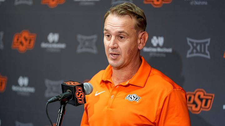 Oklahoma State head coach Eric Morris. Oklahoma State head coach Eric Morris.