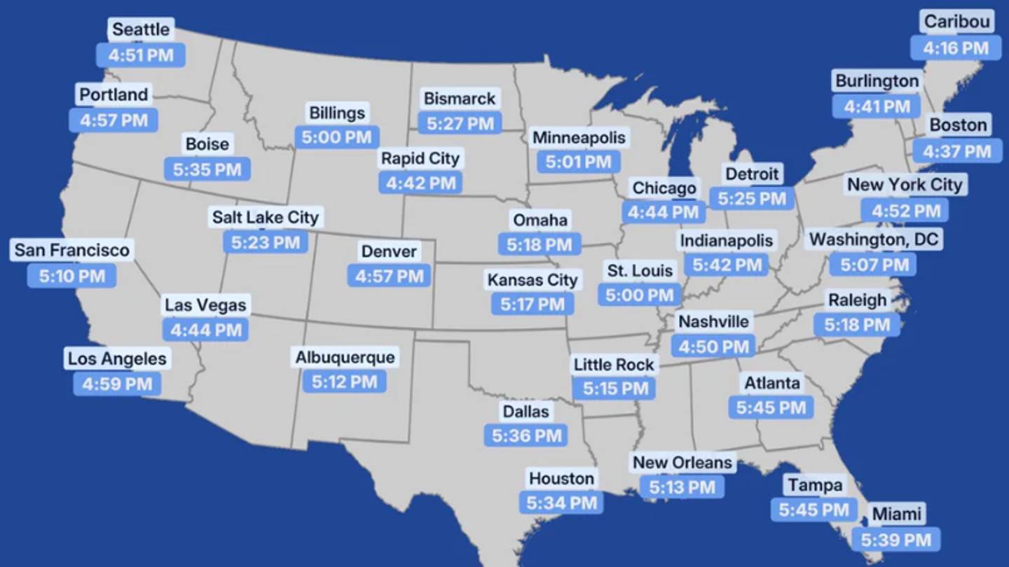 USA Time Zones Map