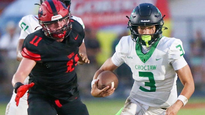 Choctaw QB Tamen Zabetakis (3) has emerged as a leader for the Indians this season as he has led them to a 12-1 record and on the cusp of earning a berth to the Class 4A state championship.