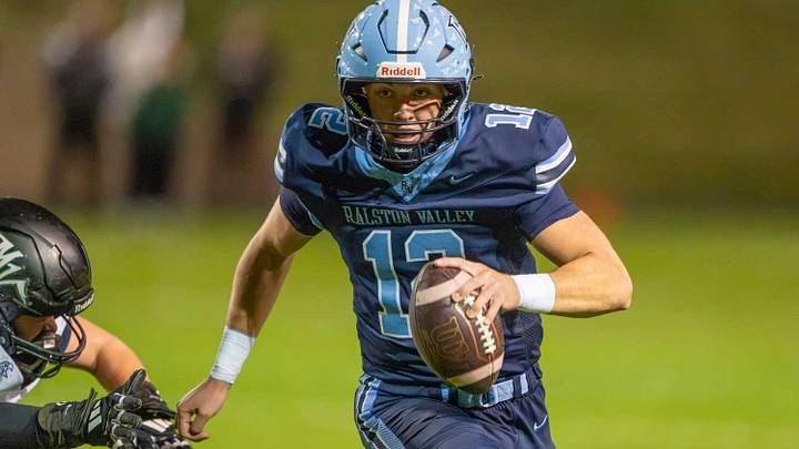 Ralston Valley quarterback Logan Gabler scrambles during a recent ballgame. Ralston Valley quarterback Logan Gabler scrambles during a recent ballgame.