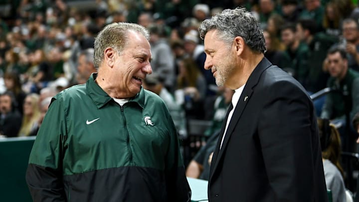 Michigan State's head coach Tom Izzo, left, talks with Oakland's head coach Greg Kampe before the game on Monday, Dec. 18, 2023, at the Breslin Center in East Lansing. \"They get their players going, the level of intensity just ratchets up and there's nothing you can do about it as a visiting player or team,\" Said Kampe of the Izzone impact. Michigan State's head coach Tom Izzo, left, talks with Oakland's head coach Greg Kampe before the game on Monday, Dec. 18, 2023, at the Breslin Center in East Lansing. \"They get their players going, the level of intensity just ratchets up and there's nothing you can do about it as a visiting player or team,\" Said Kampe of the Izzone impact.