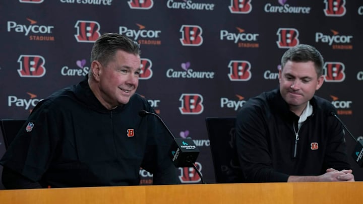 Cincinnati Bengals head coach Zac Taylor introduced new defensive coordinator Al Golden at Paycor Stadium on Jan. 27, 2025.
