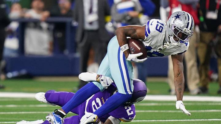 Minnesota Vikings cornerback Isaiah Rodgers (2) and Dallas Cowboys wide receiver Ryan Flournoy (19).