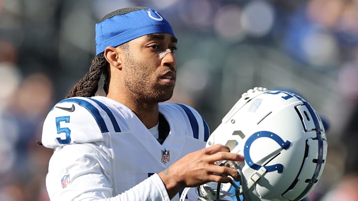 Jan 1, 2023; East Rutherford, New Jersey, USA; Indianapolis Colts cornerback Stephon Gilmore (5)