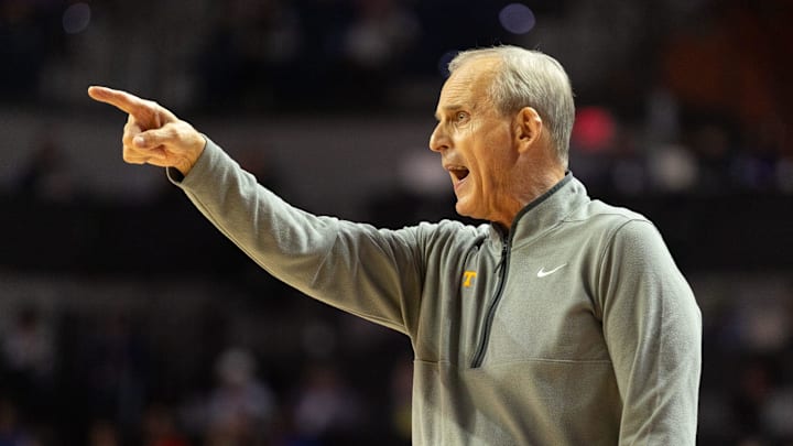 Tennessee head coach Rick Barnes reacts during first half of an NCAA basketball at Steven C. O'Connell Center Exactek arena in Gainesville, FL on Saturday, January 10, 2026. [Alan Youngblood/Gainesville Sun]