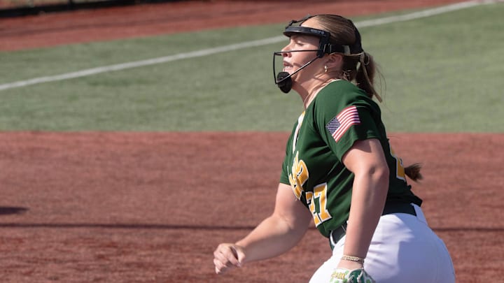 Red Bank Catholic pitcher Lily Hagan. St. John Vianney Girls Softball vs Red Bank Regional in Red Bank, NJ on April 30, 2025.