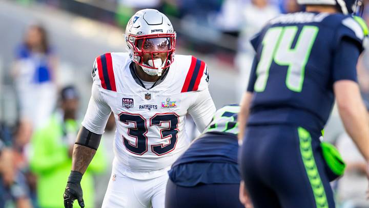 Feb 8, 2026; Santa Clara, CA, USA; New England Patriots linebacker Anfernee Jennings (33) against the Seattle Seahawks during Super Bowl LX at Levi's Stadium. Mandatory Credit: Mark J. Rebilas-Imagn Images Feb 8, 2026; Santa Clara, CA, USA; New England Patriots linebacker Anfernee Jennings (33) against the Seattle Seahawks during Super Bowl LX at Levi's Stadium. Mandatory Credit: Mark J. Rebilas-Imagn Images