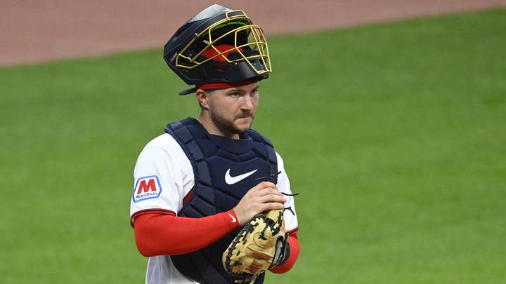 May 26, 2026: Cleveland Guardians catcher Patrick Bailey (16) stands on the field in the sixth inning against the Washington Nationals at Progressive Field. 