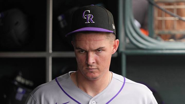 Aug 15, 2026; San Francisco, California, USA; Colorado Rockies designated hitter Mickey Moniak (22) before the game against the San Francisco Giants at Oracle Park. Mandatory Credit: Darren Yamashita-Imagn Images Aug 15, 2026; San Francisco, California, USA; Colorado Rockies designated hitter Mickey Moniak (22) before the game against the San Francisco Giants at Oracle Park. Mandatory Credit: Darren Yamashita-Imagn Images