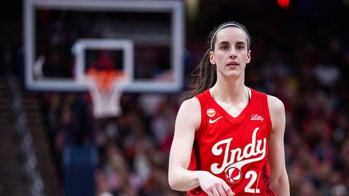 Aug 28, 2026; Indianapolis, Indiana, USA;  Indiana Fever guard Caitlin Clark (22) in the second half against the Connecticut Sun at Gainbridge Fieldhouse.  Mandatory Credit: Trevor Ruszkowski-Imagn Images