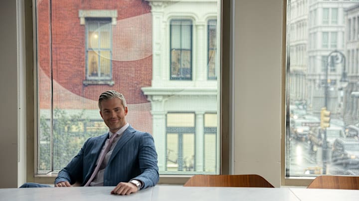 Owning Manhattan. Ryan Serhant in Owning Manhattan. Credit: Winnie Au/© 2024 Netflix, Inc.