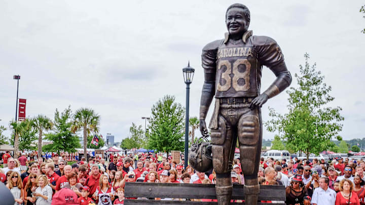 The unveiling of South Carolina football legend George Rogers' statue